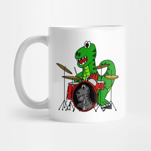 Dinosaur Drummer T-Rex Playing Drums Musician Mug